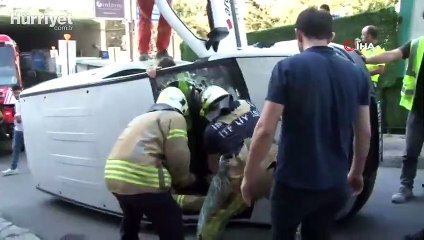 İstanbul Şişli'de ilginç kaza kamerada