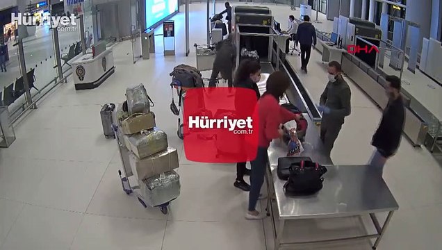 İstanbul Havalimanı'ndaki kaçak koronavirüs ilacı operasyonu kamerada