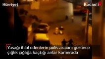 Yasağı ihlal edenler polis aracını görünce böyle kaçıştı