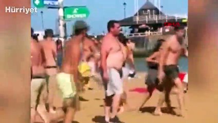 İngiltere’de plajda kavga
