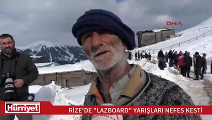 Rize'de 'Lazboard' yarışları nefes kesti