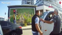 Kağıthane'de trafik magandası terör estirdi  önünü kestiği motosikletliyi tokatladı