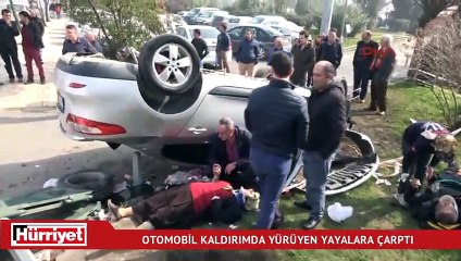 Kaldırımda duran yayalara çarptı : 3 yaralı