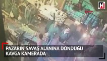 Pazarın savaş alanına döndüğü kavga kamerada