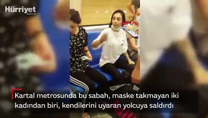 İstanbul'da metroda maske takmama kavgası kamerada