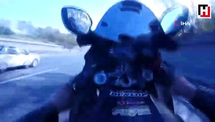 İstanbul’da sevgilisiyle tek teker üzerinde terör estiren maganda yakalandı