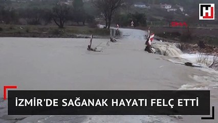 İzmir'de sağanak yağış hayatı felç etti