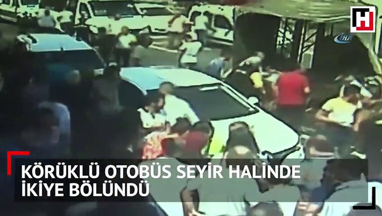 Körüklü otobüs seyir halinde ikiye bölündü!