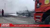TIR ile çarpışan yakıt tankeri patladı :2 ölü
