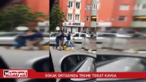 Mecidiyeköy’de sokak ortasında tekme tokat kavga