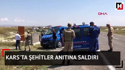 Kars'ta şehitler anıtına saldırı