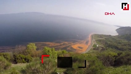 Marmara Denizi’ndeki ’kırmızı gelgit’ havadan görüntülendi