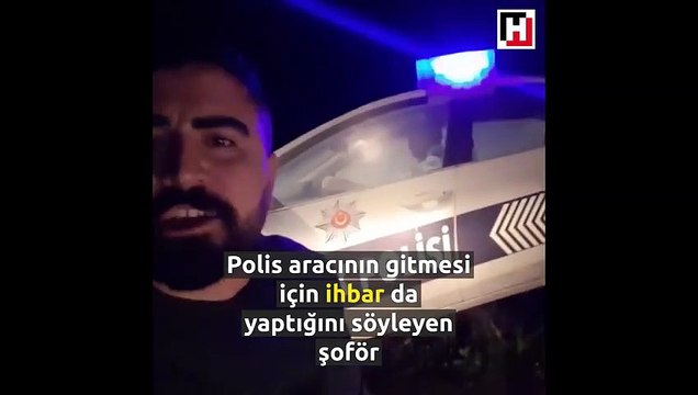 Maket polis aracını gerçek sanıp, muayenesi geçmiş kamyonuyla 1 saat bekledi