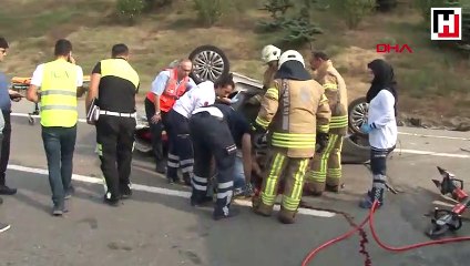 TEM’de feci kaza! EDS direğine çarptı