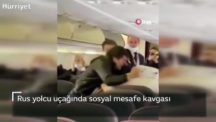 Rus yolcu uçağında sosyal mesafe kavgası