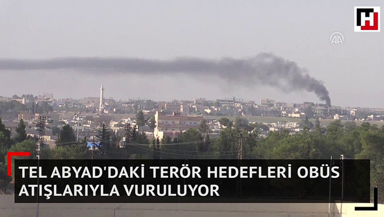Tel Abyad'daki terör hedefleri obüs atışlarıyla vuruluyor