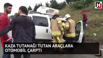 TEM'de kaza tutanağı tutan araçlara otomobil çarptı...