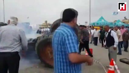 Traktör gösterisi canından ediyordu!