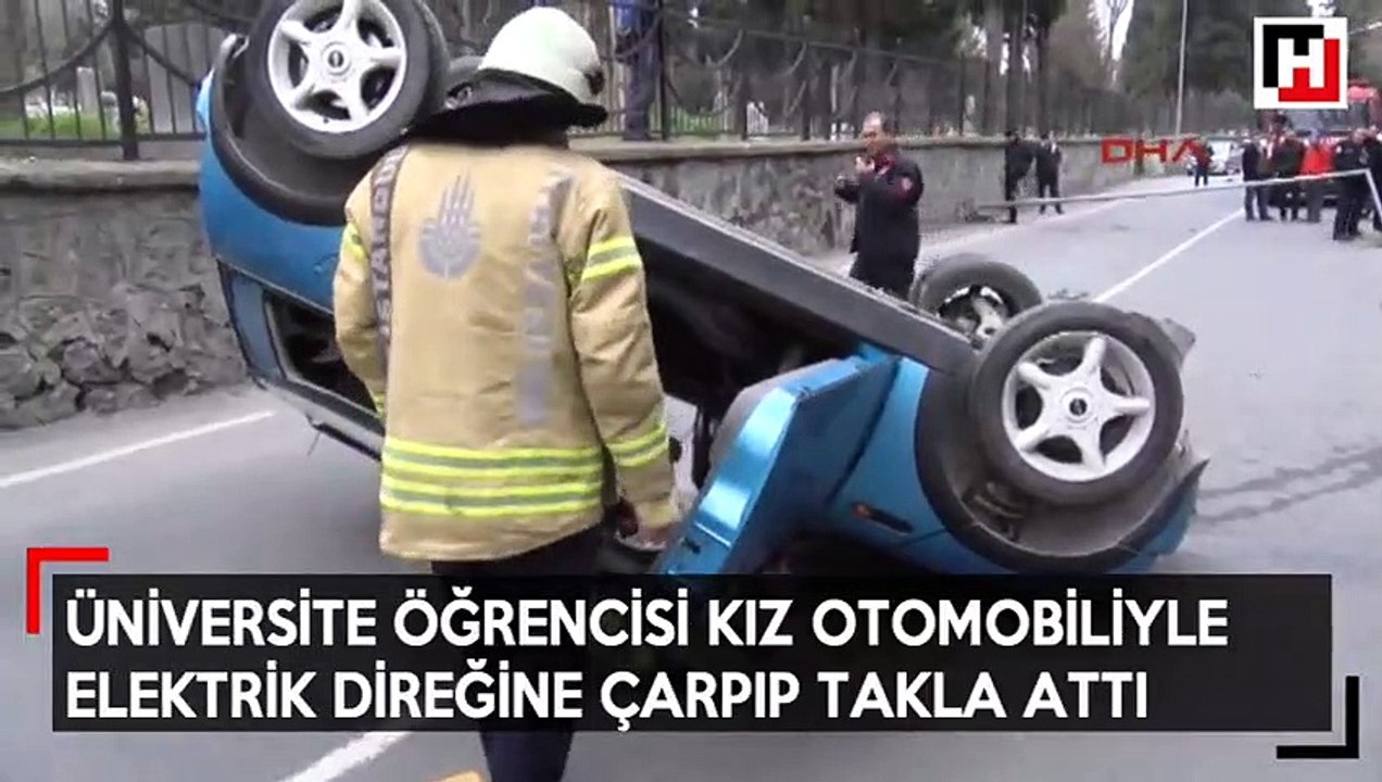 İstanbul'da tuhaf kaza! Düz yolda takla attı