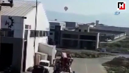 Sıcak hava balonu kent merkezine sürüklendi