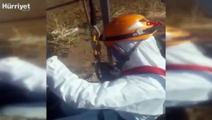 Niğde’de 4 gündür su kuyusunda mahsur kalan köpek kurtarıldı