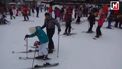 Uludağ'da yılbaşı ve hafta sonu yoğunluğu