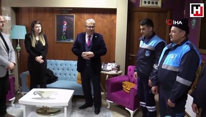 Temizlik işçilerinden örnek davranış