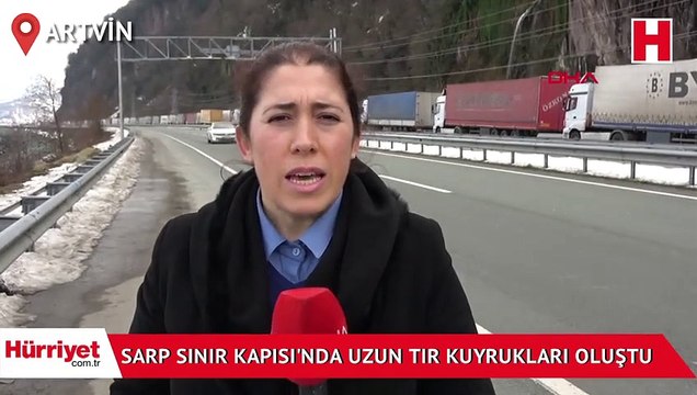 Son Dakika! Sarp Sınır Kapısı'ndaki TIR kuyruğu, Fındıklı'ya kadar ulaştı
