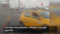 Sahilden kovuldular, refüjde mangal yaptılar