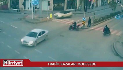Yürekleri ağızlara getiren kazalar kamerada