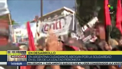 Télécharger la video: Movimientos sociales argentinos conmemoran con actos y marchas el Día de la lealtad peronista