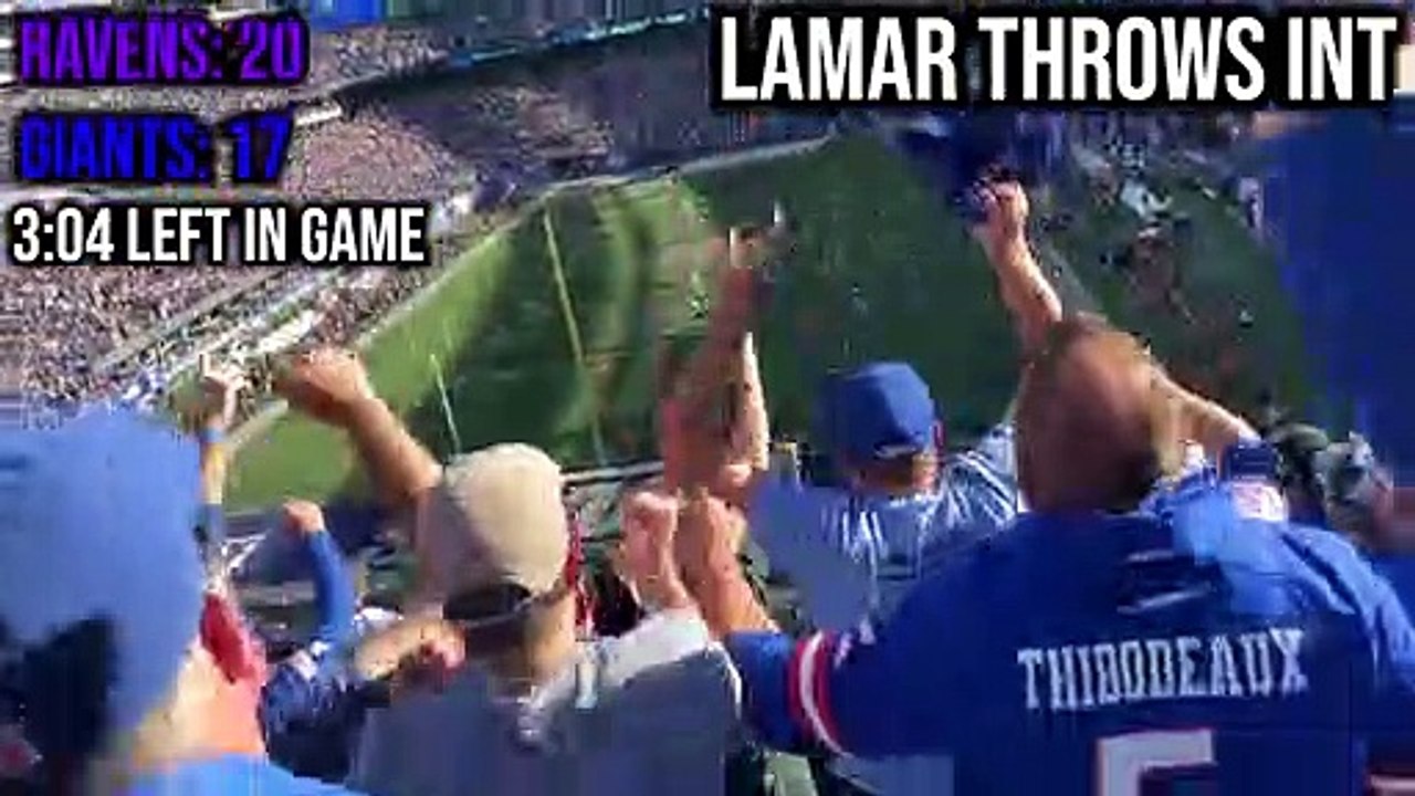 Giants vs Ravens LIVE GIANTS FAN REACTION IN STADIUM!