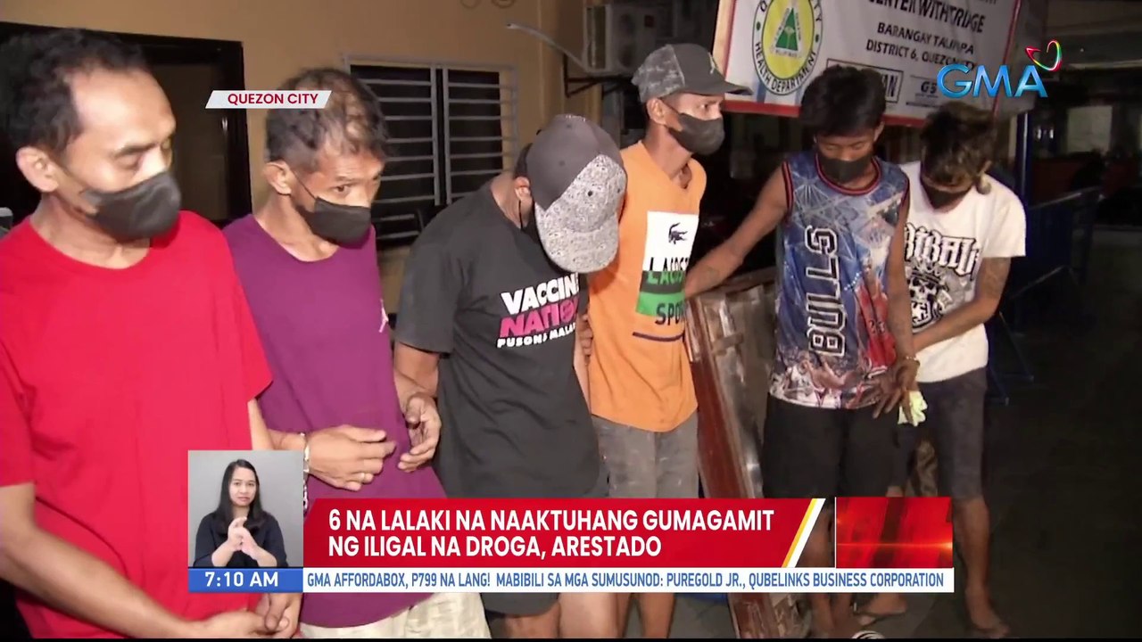 6 na lalaki na naaktuhang gumagamit ng iligal na droga, arestado | UB