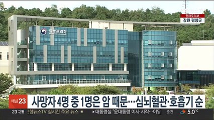 사망자 4명 중 1명은 암 때문…심뇌혈관·호흡기 순