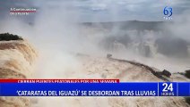 Cataratas de Iguazú se desbordan tras fuertes lluvias