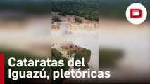 Las Cataratas del Iguazú, exuberantes por aumento extraordinario de caudal