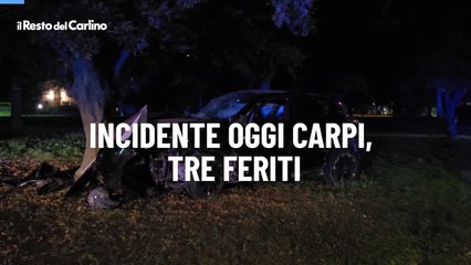 Incidente oggi Carpi, tre feriti: il video