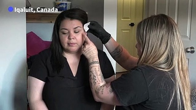 Inuit women in Canada 'taking back' tradition of facial tattoos