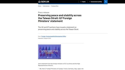 G7, EU Urge Beijing To Show Restraint in Taiwan Drills - TaiwanPlus News