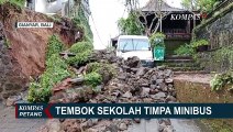 Hujan Deras Mengguyur Bali, Tembok Pura dan Tembok Sekolah di Gianyar Jebol Menutup Akses Jalan!