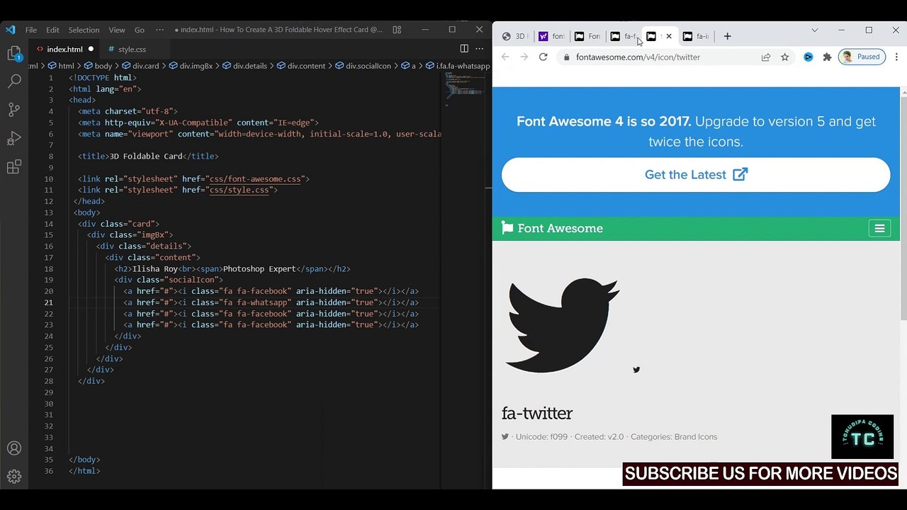 3d flip card effect on hover using only html and css @tonudipa coding