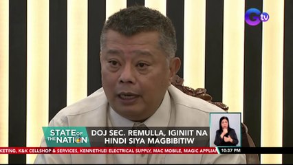 DOJ Sec. Remulla, iginiit na hindi siya magbibitiw | SONA