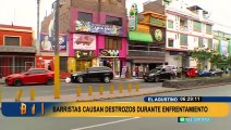 Batalla campal en El Agustino: barristas se enfrentan a pedradas en plena vía pública
