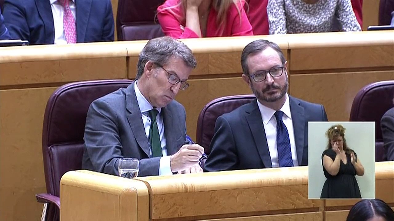 Pedro Sánchez : "Le digo una cosa señor Hernando, el señor Feijóo puede defenderse solo, no hace falta que usted le ayude"