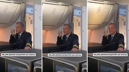 48 yıllık pilot Mürsel Gökalp'in kariyerinin son anonsunu yaptığı anlar sosyal medyada gündem oldu