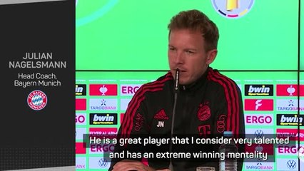 Скачать видео: FOOTBALL: DFB-Pokal: Nagelsmann questions Gavi winning Kopa Trophy