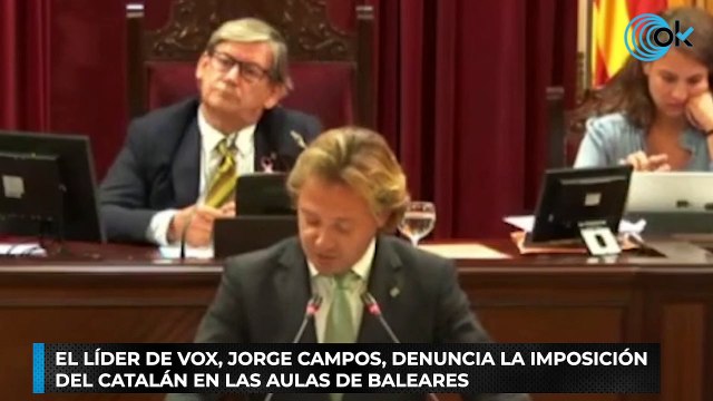 El líder de Vox, Jorge Campos, denuncia la imposición del catalán en las aulas de Baleares