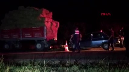 KOZAN'DA RÖMORKA ÇARPAN OTOMOBİLDEKİ BABA ÖLDÜ, 2 KIZI AĞIR YARALANDI