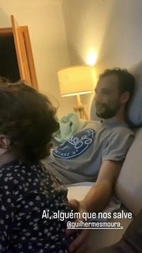 Bruna Quintas e Guilherme Moura com a filha