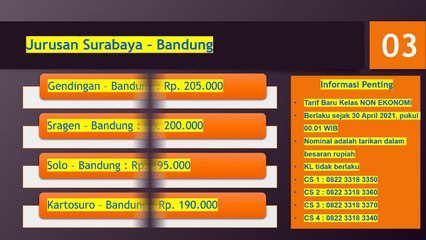 INFO BUS TERKINI _ Tarif Bus Patas Sugeng Rahayu Jurusan Surabaya - Bandung